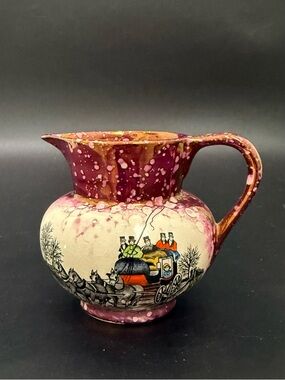 Vintage Lancaster & Sandland England Ceramic Luster Creamer 3” Small Pitcher